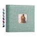 Vienrose Photo Album 4x6 100 Pockets Linen Frame Cover with Memo Areas Photobook Large Capacity Pictures Book for Wedding Family Baby Vacation 100 pockets Green