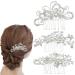 3 Piece Bridal Wedding Hair Clip Comb Pearl Bridal Hair Accessories Pearls Wedding Decoration Headpiece for Women Ladies Brides and Bridesmaids(3 Style) Style 1