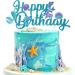 Mermaid Party Cake Decoration Mermaid Happy Birthday Cake Topper Cupcake Toppers and Wrappers for Mermaid Under The Sea Theme Birthday Baby Shower Supplies - Buy Online on GoSupps.com