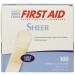 American White Cross 24509 Adhesive Bandages  Sheer Strips  3/4 x 3  Box of 100