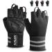 SIMARI Workout Gym Gloves Weight Lifting Gloves with Wrist Wrap Support SBR Pad Grip for Full Palm Protection - Fingerless - black - medium