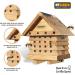 Wooden Beehive Bee Keeping Hotel - Weather Resistant Child Eco Friendly Shelter Habitat - Insect Bugs Mason Leafcutter Wild Solitary Bees Nesting Box - Outdoor Patio Garden Decoration House - Buy Online on GoSupps.com