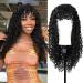 24 Inch Deep Curly Wig for Black Women with Bangs - High Density Synthetic Full Wig in Natural Black Color - Layered Afro Style - Pack of 1 (1B) - Buy Online on GoSupps.com