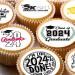 24 edible PRE CUT Graduation 2024 kids childrens party decorations Wafer Paper Cupcake Topper Cake