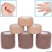 Self Adhering Bandage - Sport Injury Wrap Tape (Pack of 6) | Elastic Water Repellent & Breathable Muscle Support | Non-Stick Easy to Apply & Tear | Light & Brown Skin Options Available - Buy Online on GoSupps.com