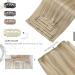 Moresoo 22 Inch Blonde Clip in Human Hair Extensions | Ash Blonde with Platinum Blonde Highlights | 7 Pieces/120g #P18/613 - Buy Online on GoSupps.com