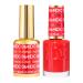 DND DC Gel Polish Set Red Collection UV/LED Gel Polish and Air Dry Nail Lacquer Matching Chip-Free Polish Duo 064 Valentine Red 0.5 Fl Oz