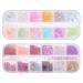 Lurrose 2 Boxes Nail Glitter Manicure Sequin Nails Art Stickers Nail Art Decoration for Women Girls