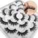Arekey False Eyelashes 10 Pairs 5D Effect Faux Mink Lashes Luxury Strip Fake Eyelashes D07 - Buy Online on GoSupps.com