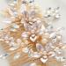 SWEETV Handmade Wedding Hair Comb | Pearl Flower Bridal Hair Clip | Elegant Women's Hair Accessories in Gold - Buy Online on GoSupps.com