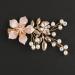 Bridal Flower Hair Clip with Faux Pearls - Rose Gold Handmade Headpiece for Wedding, Brides, Bridesmaids - Buy Online on GoSupps.com