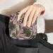 Large Capacity Women's Travel Storage Bag | Menstrual Cup Pocket & Makeup Organizer - Tropical Leaves Design - Buy Online on GoSupps.com