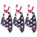 3Pcs American Flag Bandana Headband USA Flag Headwear Unisex Bandanas Patriotic Accessories