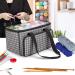 YARWO Knitting Yarn Bag - Gray Dots - Crochet Tote with Pocket for WIP Projects - Fits 14 Knitting Needles and Yarn Skeins - Bag Only - Buy Online on GoSupps.com