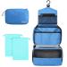Cooja Wash Bag Hanging Toiletry Bag Men Women Travel Washbag with Hook & Handle 1 Toilet Bag + 2 Drawstring Bag Sky Blue