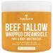 Beef Tallow Face Cream Body Moisturizer All Natural Grass Fed Whipped Beef tallow For Skin Deeply Hydrating & Nourishing Balm for Eczema Cracked Dry Itchy Irritated Skin Repair Skincare 4 fl oz