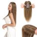 Clip in extensions real hair topper extensions real hair hair parts real hair toupet for women toupe hair part 130% dense hair extensions 45cm-53g 06# light brown