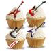Essential cupcake decoration pre-cut motif: electrical guitar rice/waffle paper for parties birthday wedding metal/rock music decoration