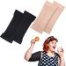 2 Pairs Arm Shapers for Plus Size Women, Upper Arm Sleeves Slimming Arm Wraps Slim Arm Compression Sleeve for Flabby Arms Tone Shape(Black, Beige) Black, Beige Large (Pack of 2)