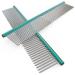 Ruff 'N Ruffus 2 PACK 2-in-1 Stainless Steel Professional Grade Pet Grooming Comb with Rounded Teeth For safe Grooming 7 1/2"