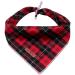 Lionet Paws Christmas Dog Bandana Headscarves Dog Scarf Triangular Scarf for Small Medium and Large Dogs L Christmas Checked