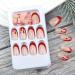 Shop Halloween Press on Nails - Medium Length Horror Bloody Fake Nails | Red French Tips Coffin Full Cover with Glue | 24Pcs for Halloween Party - Buy Online on GoSupps.com
