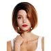 WIG ME UP VK-29-YS1B+932 Women's Short Bob Wig - Ombre Black Red-Blonde Mix | Stylish Long Bob Hairstyles - Buy Online on GoSupps.com