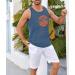 Men's Runcati Printed Tank Top - Breathable Cotton Gym Shirt for Fitness & Bodybuilding - XXL Blue - Buy Online on GoSupps.com