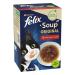 FELIX Soup Original | Adult Cat | Selection of Beef Chicken and Lamb | Pack of 8 | 6 x 48g | Soup Bag