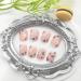 Square Press on Nails - Short Flower Design Glossy Fake Nails | 24 Pcs Nude Full Cover Acrylic Stick-On Nails for Women - Buy Online on GoSupps.com