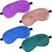 4 Pieces Kids Eye Mask for Sleeping Silk Sleep Mask Smooth Soft Eye Mask Eye Cover with Adjustable Strap Blindfold for Blocking Out Lights Travel Relax (Dark Green Royal Blue Purple Coffee)