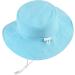 LANGZHEN Baby Girls Beach Sun Hat - Adjustable Wide Brim Toddler Kids Play Hat with Chin Strap in Light Blue XL - Buy Online on GoSupps.com
