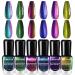 Morovan Fingernail Nail Polish Set: Holographic Metallic Lacquer Air Dry Nail Polish Regular Nail Polish Pack 0.25oz Glitter Finger Nail Polish Bulk Toenail Polish Kit Gift for Women Holographic Color