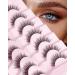 Onlyall Natural Lashes Wispy Lashes Natural Look False Eyelashes Natural Flared Eyelashes False Eye Lashes Soft Fluffy Lashes 7 Pairs D-K06