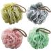 GoWorth Bath Shower Loofah Sponge Pouf Body Scrubber Exfoliator (Set of 4)