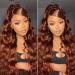 Reddish Brown #33 13X4 HD Lace Front Wigs Human Hair Pre Plucked 180% Density Body Wave 100% Human Hair Wig For Black Women Brazilian Virgin Glueless Frontal Wigs Human Hair With Baby Hair 28 Inch 28 Inch #33 Body Wave Lace Wig