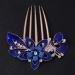 Hair Side Combs Hair Clip Combs Flower Hair Comb for Bride Delicate Headwear Headdress Wedding Dress Accessories Party Hair Ornament for Female Women (Dark Blue) - Buy Online on GoSupps.com