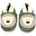 Dotty Fish Soft Leather Baby Shoes for Boys | Non Slip Toddler Shoes | Animal Designs | 0-6 Months - 4-5 Years | Green and Cream Bear - Buy Online on GoSupps.com