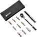 Granite Rocknroll Mini Ratchet Bike Tool Kit with 9 Tool Bits, Extension Rod, Multitool Kit for Road and Mountain Bikes Black