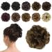 BARSDAR Hair Bun Extensions Hairpiece Hair Rubber Scrunchies for Women Ponytail Extensions Updo Curly Messy Bun - Golden Brown 1 Count (Pack of 1) 10#-Golden Brown