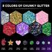 Chunky Glitter & Glow in the Dark Set 16 Colors Holographic Body Glitter for Makeup Face Body Nail & Hair Perfect for Concerts Festivals & Raves - Buy Online on GoSupps.com