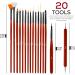 Glow 20 Piece Nail Art Brushes and Dotting Tools Kit - Premium Quality, Wooden Handle, Red Color - Ideal for Beginners & Professionals - Buy Online on GoSupps.com