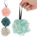 FOMIYES Bath Shower Loofah Sponge 4Pcs Shower Puff Colorful Bath Sponge Shower Exfoliating Bath Sponge Mesh Body Scrubber Loofa for Women and Men