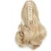 Long Short Claw Ponytail Hair Extension | One Piece Clip in Jaw/Claw Synthetic Hairpiece 12 Curly Golden Mix Blonde - Buy Online on GoSupps.com