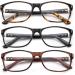 3-Pack Bifocal Reading Glasses - Rectangle Frames 1.75X - Unisex Tortoise Black & Brown - Includes Pouches - International Shipping - Buy Online on GoSupps.com