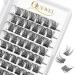 Eyelashes Individual Quewel individual eyelash cluster lashes naturally d curl 16mm eyelash segments wide foundation individual eyelashes for eyes make-up diy eyelash extensions (natural d-16mm) 1 piece (1 Pack) natural-16mm