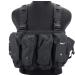 Evike Airsoft - Lancer Tactical Chest Rig with Integrated Magazine and Accessory Pouches and QD Buckles - Black