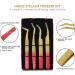HADIZ Set of 4 Fiber Tip Diamond Grip Eyelash Extensions Tweezers - Japanese Stainless Steel Lash Applicator Tool in Gold Red - Buy Online on GoSupps.com