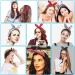 Voarge 2 Pieces Head Scarf for Women Retro Flower Print Hair Bands Vintage Rabbit Ear Hair Accessories for Women and Girls Twist Bow Wired Headbands - Buy Online on GoSupps.com