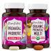 Mama Natural Prenatal Bundle Organic prenatal Vitamins for Women + Purposefully Selected Probiotics for Pregnancy & Postpartum Wellness - Just 2 Pills a Day - Vegan & Non-GMO (30 Day Supply)
